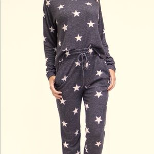 Lounge wear set color charcoal with star